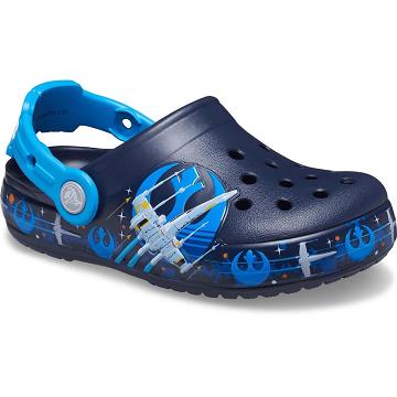 Crocs Fun Lab Lights Luke Skywalker Girls' Clogs Navy | Australia 1599DFMN